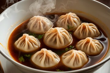 Dim sum tasty Chinese food with steamed traditional hot sauce garnish dough flavorful healthy meal