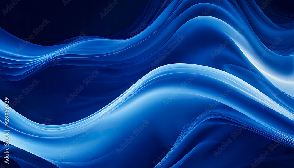 Wall mural abstract blue wave light art