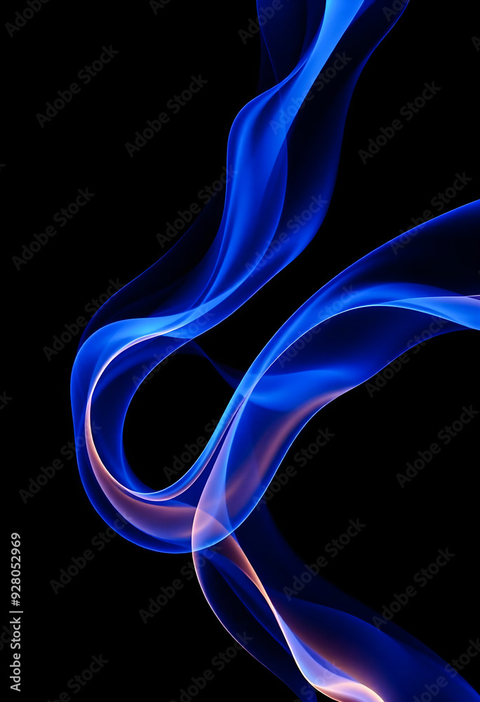 Wall mural abstract blue wave light art