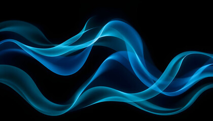 Abstract Blue Wave Light Art