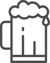 Beer mug line icon. Alcohol drink symbol