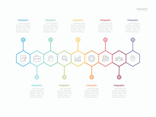 Infographic 9 options design elements for your business data. Vector Illustration.