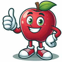 red apple cartoon character