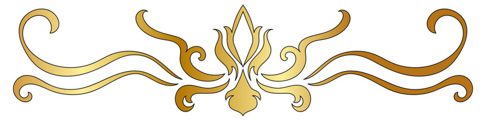 abstract vintage lines Rolled wooden lines for separating messages Baroque pattern decorates golden books