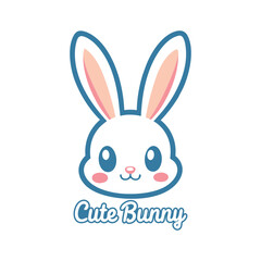 Cute Rabbit Bunny Logo vector Illustration design