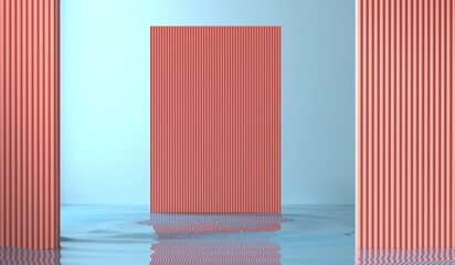 Podium, Water Surface, Product placement in water, On the water surface, Product placement for cosmetics, 3D illustration