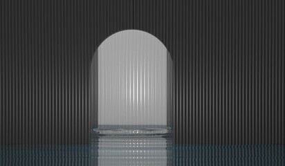 Podium, Water Surface, Product placement in water, On the water surface, Product placement for cosmetics, 3D illustration