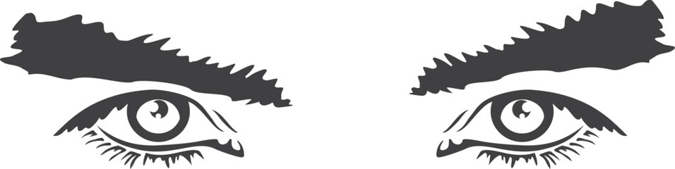 Male eyes. Black adult brows black icon