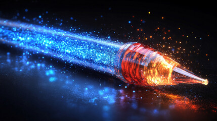 high-tech submarine fiber optic cable, showcasing the intricate details and advanced design. This cable symbolizes global connectivity, data transmission, and the backbone of modern communication netw