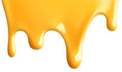 Melted Cheese Dripping From Above Transparent Background Cutout
