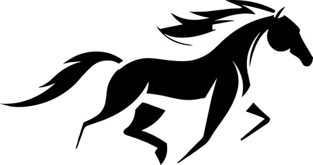 Silhouette Black horse vector icon © Malindu