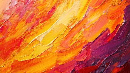 Abstract Oil Painting in Warm Colors