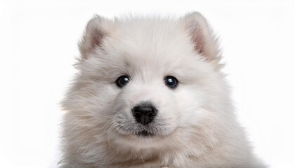 Obraz premium サモエドの子犬のポートレート（Samoyed puppy portrait on white background） 