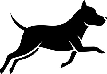 Flat design dog silhouette illustration animal vector