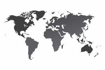 Obraz premium Grey world map isolated on white background. World vector illustration