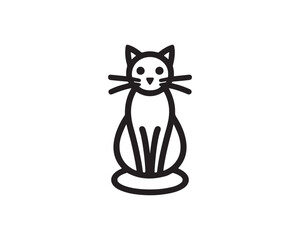 Cat logo design icon symbol vector template. Silhouette cat