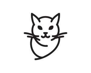 Cat logo design icon symbol vector template.