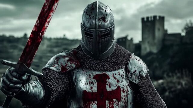 medieval knight with sword