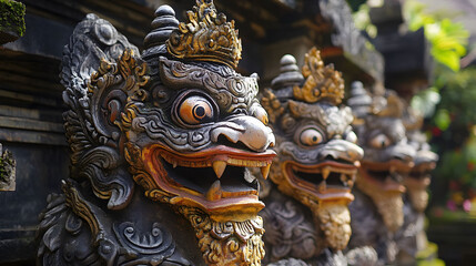 Fototapeta premium Balinese demon statues in Ubud Palace, Bali