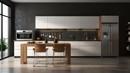 Modern Interior With Bright Wall, Living room, Bed room, kitchen, House Plants