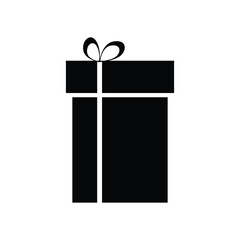 gift icon, gift box with ribbon , present, cadeau, black and white