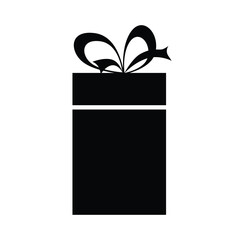 gift icon, gift box with ribbon , present, cadeau, black and white
