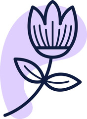Flower Line Icon Pastel Color Element
