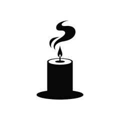 Creative Candle with Decorative Smoke Swirls - Perfect for Elegant and Spiritual Vector Illustrations