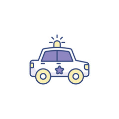 Cop Car icon design with white background stock illustration