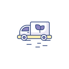 Eco Truck icon design with white background stock illustration