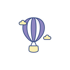 Hot Air Balloon icon design with white background stock illustration