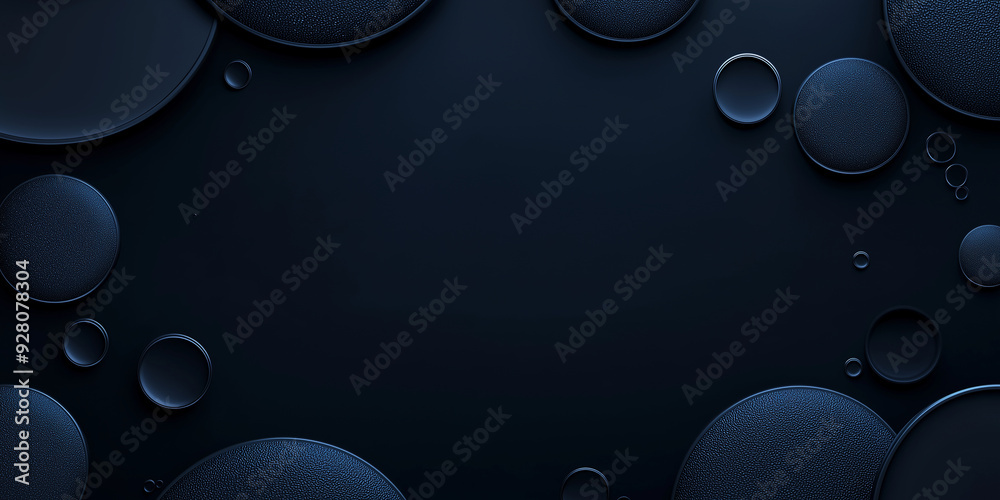 Poster Abstract background showing dark blue circles creating a frame