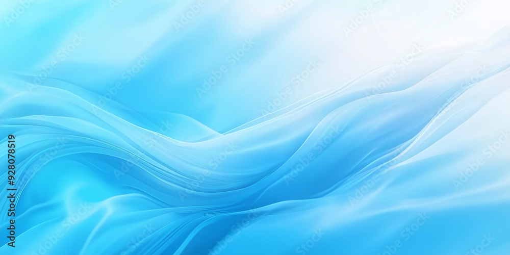 Poster abstract blue background with wavy lines flowing gently
