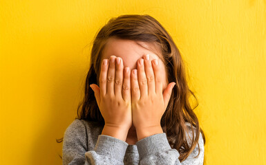 woman covering her face with hands