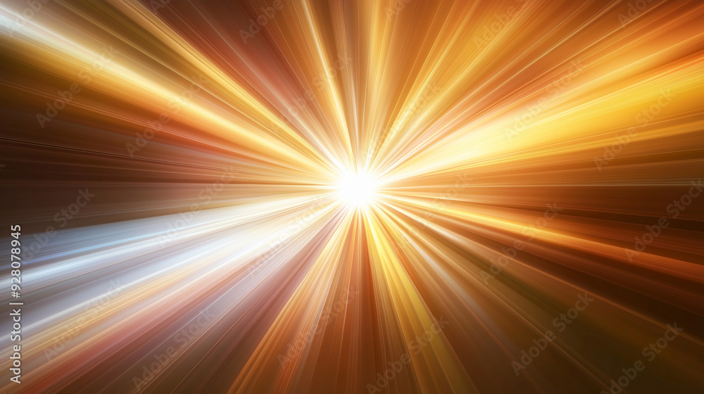 Poster abstract background showing golden light beams radiating from center