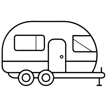 recommend clip art: travel van black outline isolated without background