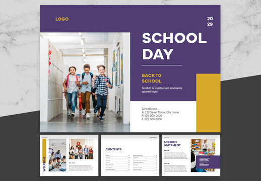 Purple and Yellow School Profile