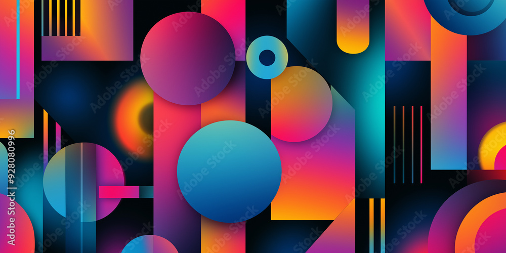 Leinwandbilder abstract background with geometric shapes creating modern and colorful design