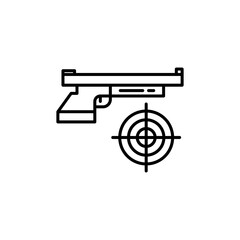 gun and target icon, editable design icon vector illustration. Perfect for web and app interfaces, infographics, etc.