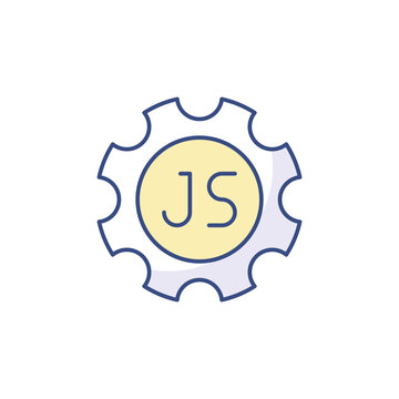 Javascript icon design with white background stock illustration