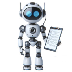 cutout robot showing expressions isolated on transparent background