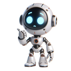 cutout robot showing expressions isolated on transparent background