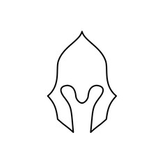 Spartan helmet outline logo icon vector illustration
