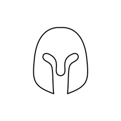 Spartan helmet outline logo icon vector illustration

