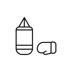 Boxing bag with gloves, vector icon editable. Perfect for web and app interfaces, infographics, etc.