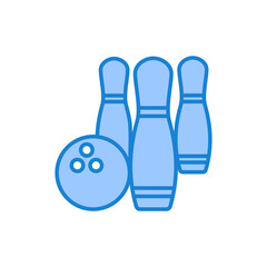 Bowling icon vector. bowling ball and pin sign and symbol. vector icon editable. Perfect for web and app interfaces, infographics, etc.