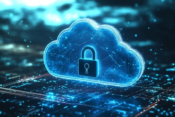 Illustration of Cloud Security Services Technology created with Generative AI