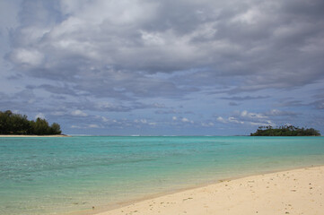 South Pacific tropical lagoon with turquoise water