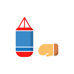 Boxing bag with gloves, vector icon editable. Perfect for web and app interfaces, infographics, etc.