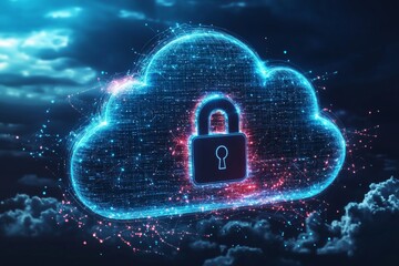Illustration of Cloud Security Services Technology created with Generative AI